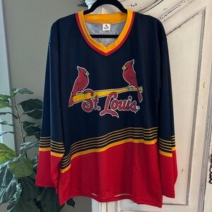 St Louis Cardinals Jersey Mens XL Bally Sports Midwest V Neck Polyester